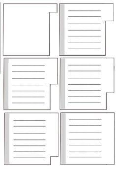 four blank pages with lines on each side and one line in the middle, all lined up