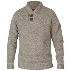 Fjällräven  Chandail en laine Lada Homme $189.99 CAD Wool Sweater With Shawl Collar And Knitted Detail, Wool Sweater With Shawl Collar For Cold Weather, Cozy Wool Polo Sweater, Cozy Sweater With Shawl Collar For Cold Weather, Brown Shawl, Shawl Sweater, Shawl Collar Cardigan, Winter Walk, Collar Cardigan