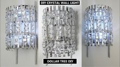 two crystal wall lights are shown side by side with the same light on each one