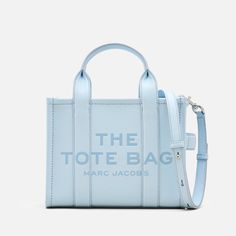 Marc Jacobs The Small Tote bag  Light blue full-grain leather  Top handles, detachable shoulder strap and crossbody chain, debossed designer logo, appliquéd logo patch  Internal slip pocket, card slot, partially lined  Designer colour: Cloud Blue Marc Jacobs The Tote Bag, Marc Jacobs Tote, Small Tote Bag, Marc Jacobs Bag, The Tote Bag, Naha, Medium Tote, Tote Bag Leather, Small Tote