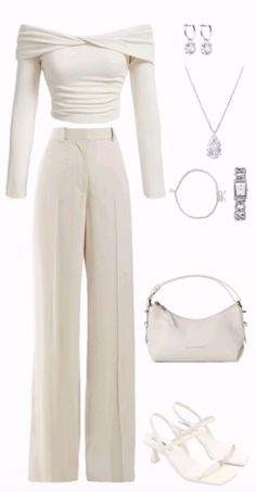 Teen Professional Outfits, Real Estate Outfits For Women Summer, Beige Trousers Outfit Classy, Outfits For Family Gathering, Boss Babe Aesthetic Outfit, Rich Woman Aesthetic Classy, Mid Size Fashion For Women, Light Academia Aesthetic Clothes, White Work Outfit