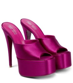 Red High Heels Clogs & Mules, Rose Shoes, Platform Mules, Pink Accessories, Mule Sandals, Your Outfit, Mules Shoes, High Heel Sandals