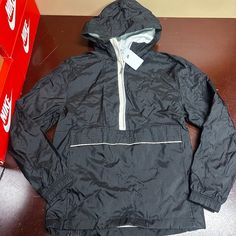 Nike Mens Black Anorak Zip Long Sleeve Hooded Windbreaker Jacket Size Small Brand: Nike Department: Men Size: S Color: Black Type: Jacket Style: Windbreaker Pattern: Solid Theme: Classic Neckline: Hooded Occasion: Casual Season: Fall, Winter Features: Hooded, Windproof Sleeve Length: Long Sleeve Condition: New With Tags I Offer Discounts For All Return Customers. - Jvs Black Nike Nylon Hooded Jacket, Black Half-zip Sporty Windbreaker, Urban Black Windbreaker With Adjustable Hood, Black Casual Track Jacket With Detachable Hood, Nike Outdoor Outerwear With Adjustable Hood, Black Weatherproof Hooded Sports Jacket, Black Weatherproof Hooded Jacket For Sports, Urban Style Black Waterproof Track Jacket, Black Casual Waterproof Windbreaker