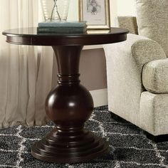 a living room scene with focus on the end table