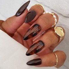 Nails Bright, Colorful Nails, Black Nail, Brown Nails, Dope Nails, Nail Arts