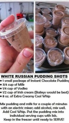 an instagram page for russian pudding shots