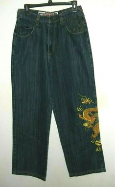 You are Looking at a Pair of Men's Vintage Stone Touch Relaxed Jeans with Colorful Embroidered Dragon Tag Size:  Waist 34" x Inseam 32" Actual Size:  Waist 31" X Inseam 30" Excellent Pre-owned Vintage Condition....See Pics as They are Part of the Description Visit my eBay Store Check out my other items! Be sure to add me to your favorites list! Thank You For Looking!   PLEASE READ THE FOLLOWING BEFORE PLACING A BID: 1)     Please Contact me With any Questions on Item Before Placing a Bid. 2) Embroidered Dragon, Relaxed Jeans, Favorites List, Mens Denim Short, Favorite Things List, Vintage Men, Ebay Store, Denim Shorts, Mens Short