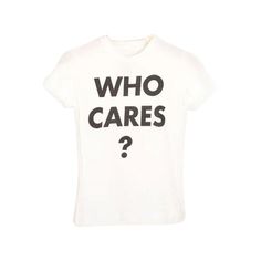 Epic, Vintage Early 2000's Moschino baby tee style T-shirt, with loud 'WHO CARES' slogan printed across the front. MADE IN ITALY Features: Rounded neckline Short sleeves Fitted Shape Novelty Logo 'Moschino' spell out on reverse 100% Cotton Measurements given in inches: Pit to Pit: 16.5'' Nape to Hem: 23'' Recommended Size: UK6-8 / Small Condition 8/10 - Minor age related wear 2000 Style, Franco Moschino, Vintage Moschino, Moschino T Shirt, Weird Shirts, Baby T Shirts, Who Cares, Style T Shirt, Baby Tee