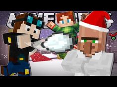 an image of some people in minecraft with santa hats on and one person pointing at something