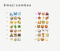 the emoji combos are shown in different colors