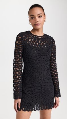 Fast Free Shipping & Free Returns on SIMKHAI Mccall Cage Crochet Embroidery Mini Dress at Shopbop. Shop new arrivals from SIMKHAI at Shopbop.com Chic Long Sleeve Crochet Dress For Evening, Chic Long Sleeve Crochet Evening Dress, Fitted Crochet Dress With Lace Long Sleeves, Long Sleeve Crochet Lace Dress, Fitted Long Sleeve Crochet Lace Dress, Fitted Long Sleeve Open Knit Dress, Fitted Long Sleeve Crochet Dress With Open Knit, Chic Long Sleeve Crochet Lace Dress, Fitted Long Sleeve Open Knit Crochet Dress