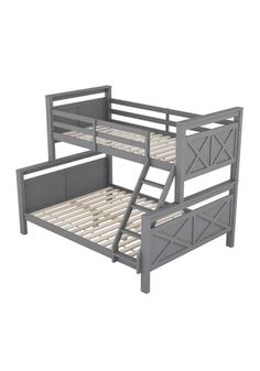 the bunk bed is made up and ready to be used as a child's bed