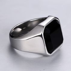 NATURAL BLACK ONYX GEM WEDDING BAND RING PERFECT PROMISE GIFT FOR HIM MATERIAL-925 Sterling Silver GEMSTONE- Black Onyx GEMSTONE COLOR- Black GEMSTONE SHAPE- Octagon Shape GENDER- Male,Female BIRTHSTONE- December JEWELRY TYPE- Ring HEALING PROPERTIES OF GEMSTONE- A powerful protection stone, Black Onyx absorbs and transforms negative energy, and helps to prevent the drain of personal energy. Black Onyx aids the development of emotional and physical strength and stamina, especially when support i