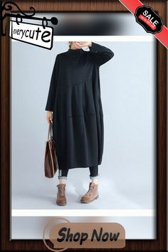 Fashion Plus Size Long Sleeve Hoodie Fall Dresses Oversized Hoodie Dress Plus Size, Black Lagenlook Long Sleeve Dress, Midweight Fleece-lined Long Sleeve Hooded Jacket, Midweight Fleece-lined Long Sleeve Hoodie, Long-sleeved Cotton Parka With Pockets, Fall Dresses, Long Sleeve Hoodie, Women's Style, Plus Size Fashion