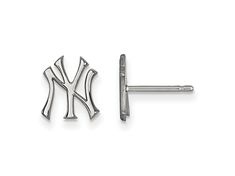 Rhodium over sterling silver polished MLB licensed New York Yankees extra small stud earrings from LogoArt. Measures approximately 0.35"L x 0.31"W and have post and push back clasps. Male Earrings Men Studs, Men Earrings Studs, Best Earrings For Men, Man Fits, Mens Earrings, Earrings Men, Bad Man, Earring Inspo, Mens Earrings Studs