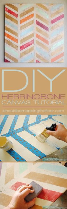 the cover of diy herringbone canvas art journal