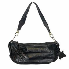 Classic Baguette Style Hobo Bag In Rich Black And Brown Italian Leather From Nino Bossi. Features Black Leather Construction With Brown Leather Accents At Clip On Shoulder Strap, Large Brass Ring Hardware Details, Zip Top Closure With Long Leather Pull, And Adorable Green Floral Fabric Interior With Zip Pockets. No Wear To Note (Never Used). Condition: New Height: 8” Width: 15” Depth: 6” Drop: 11” Brown Pouch Baguette Bag For Evening, Chic Black Baguette Bag With Leather Handles, Brown Leather Satchel Baguette Bag, Brown Hobo Bag With Adjustable Strap For Evening, Black Leather Baguette Bag For Errands, Brown Evening Hobo Bag With Adjustable Strap, Evening Brown Hobo Bag With Adjustable Strap, Black Leather Baguette Bag For Travel, Brown Hobo Bag With Leather Handles For Evening