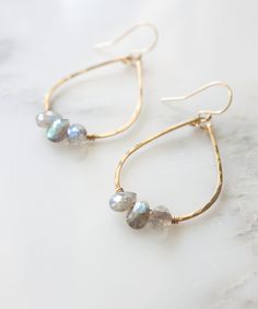 Brie Petite Teardrop Earrings – Pure Indigo Design Hammered Metal Jewelry, Hammered Hoop Earrings, Labradorite Earrings, Gold Filled Earrings, Jacksonville Fl, Beads And Wire, Wire Earrings, Gold Filled Jewelry, Jewelry Projects