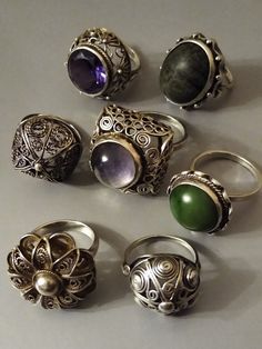 Fairy Inspired Jewelry, Aesthic Jewellery, Pirate Jewelry Aesthetic, Jewlrey Aesthic, Vintage Rings Aesthetic, Whimsigoth Accessories, Accesories Aesthetic, Fairy Grunge Jewelry, Grunge Rings