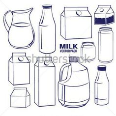 milk and milk jugs clipart