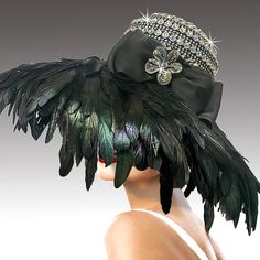 Dramatically Opulent Feathered Wide Brim Winter White Hat. Adorned With An Intriquitely Handcrafted Jeweled Crown, This Stunning Masterpiece Combines Warmth And Luxury, Making It The Perfect Statement Piece For Church, Winter Gatherings, Elegant Events And Chilly Days. The Feathered Wide Brim Not Only Provides Protection From The Elements But Also Adds A Touch Of Exquisite Drama To Any Ensemble. Turn Heads Wherever You Go With This Uniquely Captivating Work Of Art! *To Ensure Transparency And Bu Rhinestone Party Headpiece, Kentucky Derby Party Hat Embellished, Kentucky Derby Party Embellished Hat, Glamorous Evening Hats For Kentucky Derby, Luxury Black Hat For Kentucky Derby, Luxury Black Hats For Kentucky Derby, Black Gatsby Style Hats For Evening, Elegant Embellished Party Hats, Embellished High Crown Hats For Party