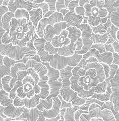 an abstract floral design in grey and white