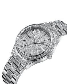 Inspired by the refraction of light, Cristal 34 is designed to shine brilliantly from all angles. The 34 MM face features 12 diamonds marking the hours, complemented by 559 crystals on the dial, bezel, and bracelet. Crafted in durable stainless steel with a Swiss movement. Refraction Of Light, Swarovski Stones, Glamorous Style, Diamond Watch, Stainless Steel Case, Diamond Bracelet, Bracelet Watch, Swarovski Crystals, 18k Gold