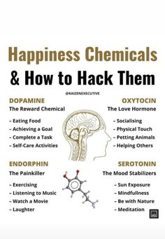 Happiness Chemicals, Vie Motivation, Brain Health, Self Improvement Tips