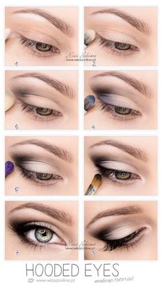 Eyes Make Up Mata, Hooded Eye Makeup Tutorial, Trendy Eyeshadow, Easy Makeup Tutorial, Hooded Eye Makeup, Trendy Makeup