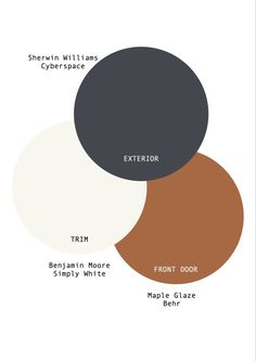 three different shades of white, brown and black with the names of each color scheme