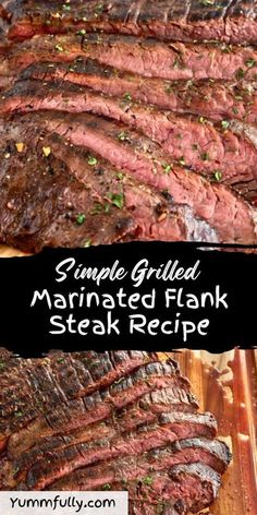 grilled flank steak with garlic and parsley on the side