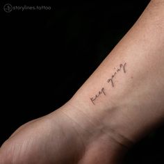 a person's foot with a tattoo that reads, love and heartbeats on it