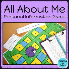 all about me personal information game