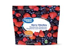 a bag of berry medley with blueberries and strawberries