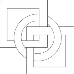 a black and white drawing of a square with two rectangles in the middle