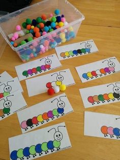 the very hungry caterpillar counting game is ready to be played on the table