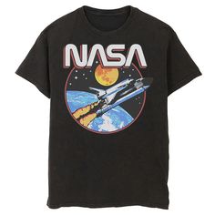 Launch your sense of style into orbit with this men's NASA tee. Crewneck Short sleevesFABRIC & CARE Cotton Machine wash Imported Launch your sense of style into orbit with this men's NASA tee. Licensed Character Launch your sense of style into orbit with this men's NASA tee. Size: XL. Color: Black. Gender: male. Age Group: adult. Pattern: Graphic. Nasa Retro, Space Tee, Lift Off, Trendy Tshirts, Pattern Graphic, Teen Wolf, Astronomy, Christmas Ideas, Nasa