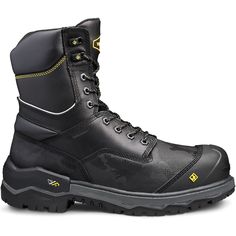 Terra Men's Gantry 8" Nano Composite Toe Waterproof Safety Work Boot -Black- 4NRQBK On Sale Now! This Item Ships FREE! Born from a need for 360 degrees of abrasion protection when there’s zero room for compromise, the Gantry is engineered to endure. Every inch has been designed to fend off the constant barrage of scrapes from heavy work—from the burly toe bumper to the TecTuff™ vamp. Under foot, the Vibram® FIRE ICE™ outsole provides superior traction and performance in high heat and sub-zero te Composite Toe Work Boots, Hard Working Man, Safety Work, Heavy Work, Simple Top, Safety Boots, Work Boot, Work Safety, Fire And Ice