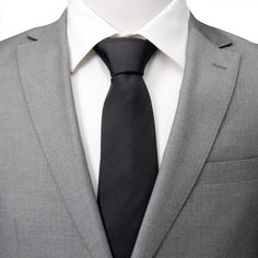 Show up to your black tie event with confidence with this classic black tie. Made with 100% silk. Luxury Striped Ties For Black Tie Events, Classic Tailored Suit With Tie, Classic Formal Suits With Ties, Classic Fitted Ties For Formal Occasions, Classic Black Suit For Black Tie Event, Fitted Suits With Ties For Black-tie Events, Fitted Black Suits With Ties, Black Fitted Suits With Ties, Elegant Black Suits With Ties