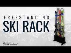 there is a rack with skis on it and the words free standing ski rack