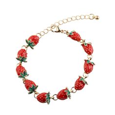 PRICES MAY VARY. Material: The cute red strawberry bracelet is made of alloy, hypoallergenic, and comfortable to wear. Size: The total length of the bracelet is about 24cm ( 9.44 inch ) and the diameter is about 8cm-12cm (3.14inch-4.72inch) This simple and cute strawberry bracelet is something that can show off your different styles and bring you a more charming look. Strawberry bracelets make great gifts for yourself, lover, girlfriend, friends for birthdays, Christmas, dates, weddings, Mother' Lucky Charms Bracelet, Strawberry Charm Bracelet, Strawberry Merch, Strawberry Gift Ideas, Hobbit Core, Strawberry Bracelet, Etsy Gift Ideas, Jewelry Goals, Christmas Dates