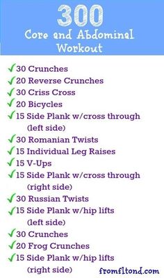 an image of a workout plan with the words, core and abominal workout