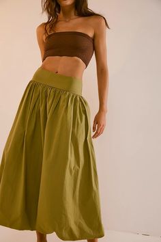 Bubble Bliss Skirt | Free People A Line Long Skirt, Long Skirt Summer, Maxi Skirt Boho, Women Y2k, Skirt Summer, Bubble Skirt, Pleated Midi Dress, Fashion Fabric, Trendy Dresses