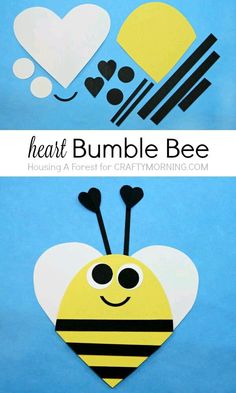 a paper heart shaped bee with the words heart bumble bee on it