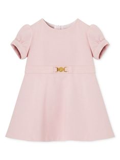 baby pink Medusa Head motif round neck concealed rear zip fastening belted waist short sleeves knee-length straight hem Pink Medusa, Versace Kids, Teen Boy Outfits, Dress With Jean Jacket, Baby Boy Accessories, Gucci Kids, Dolce And Gabbana Kids, Medusa Head, Vestido Casual