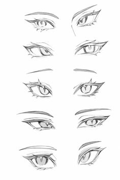 the different types of eyes drawn in pencil