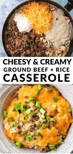 cheesy and creamy ground beef casserole is an easy dinner recipe