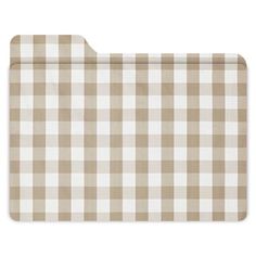 a brown and white checkered placemat on a white background with clippings