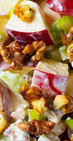 apple salad with walnuts, celery and apples