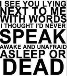 a black and white poster with the words speak in different languages, including one that says i see you lying next to me with words thought i'd never speak